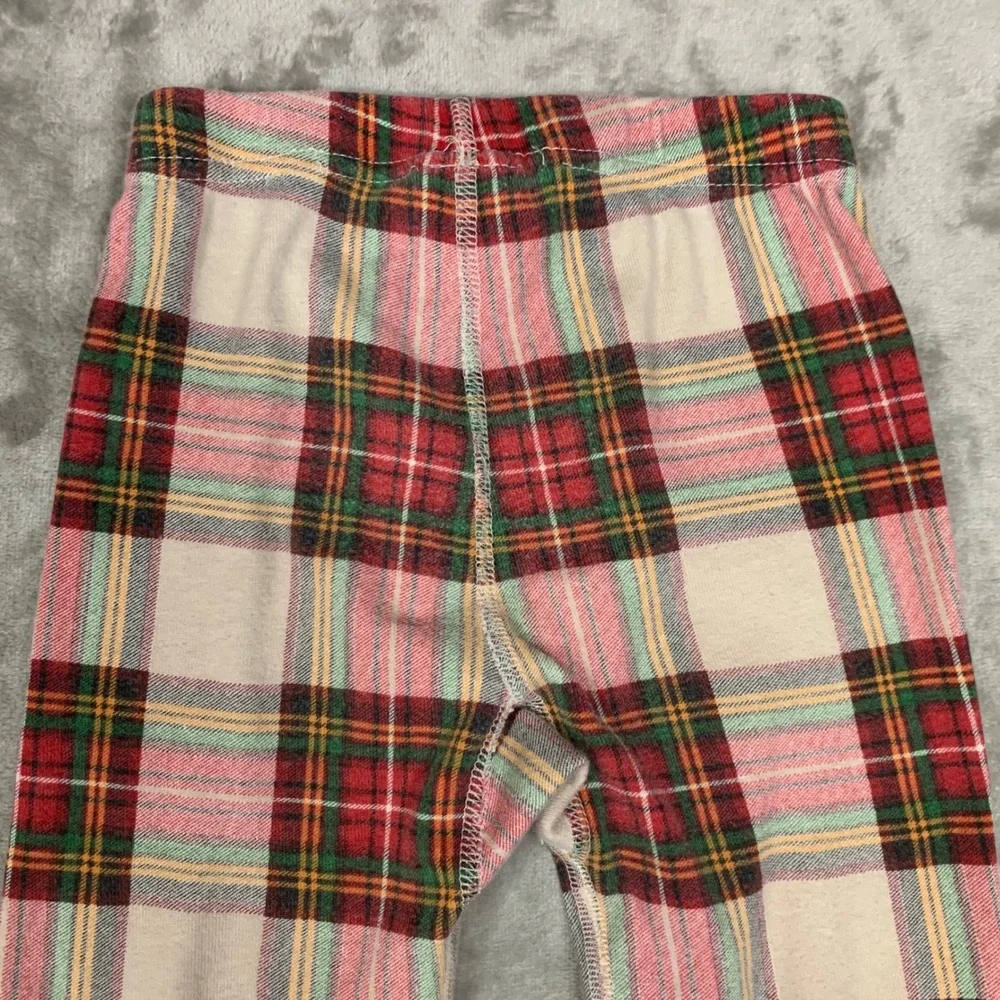 Hanna Andersson Kids Pajama Set Sz 4 Long John Tartan Plaid Organic Girl Boy PJs